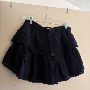 LoveShackFancy Black Mini Skirt